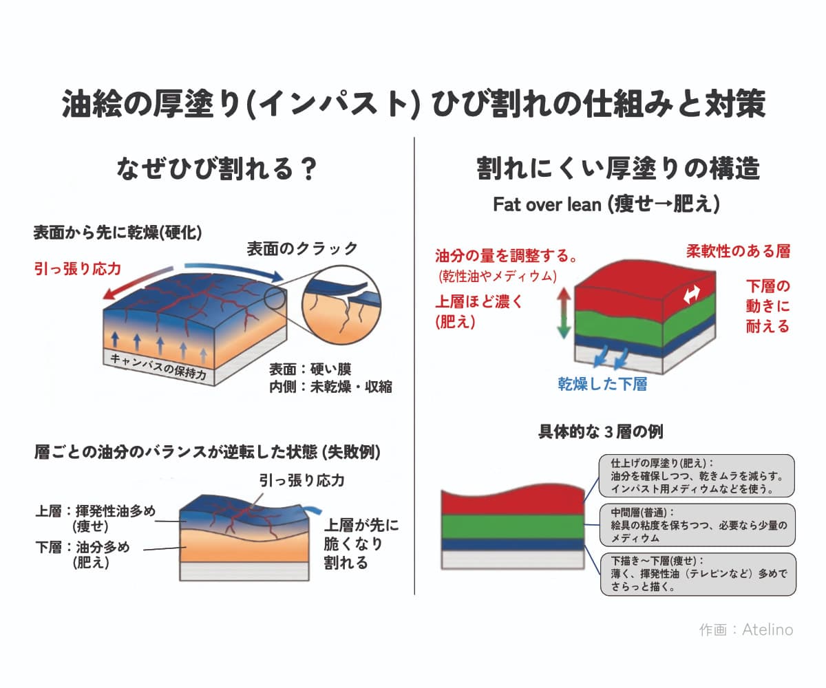 厚塗りは塗膜構造が重要（説明図）