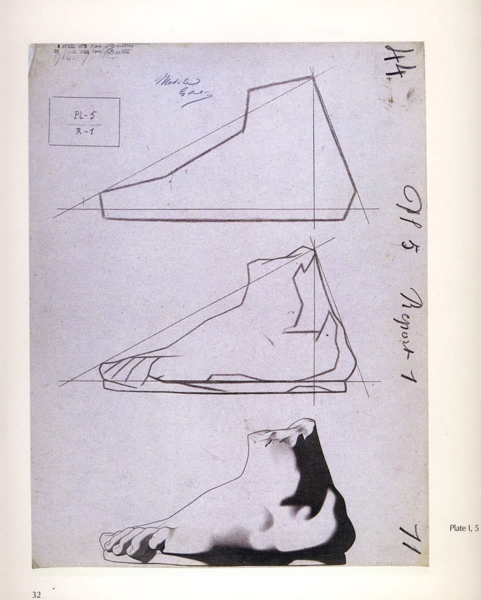 シャルル・バルグのデッサン教材（足の観察を段階化する例）