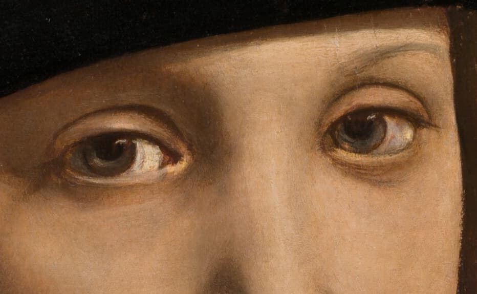 《Portrait of a Youth》の目元ディテール（拡大）